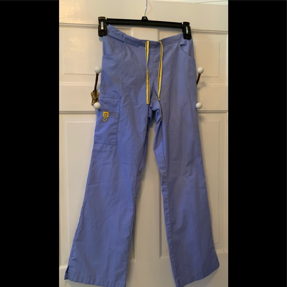 WonderWinks Ceil Blue Cargo Scrub Pants/Bottoms XS